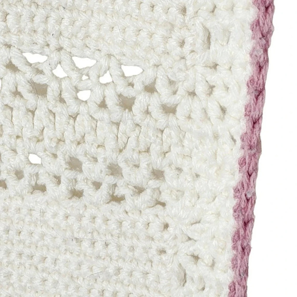 Vintage Handmade Floral Rose Crocheted Motif Granny Square Afghan Blanket 60x40 - Picture 11 of 13